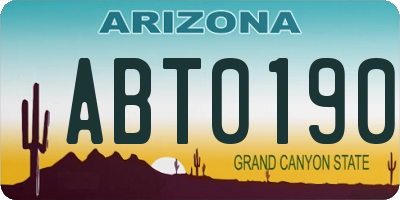 AZ license plate ABT0190