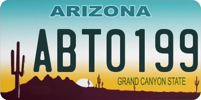 AZ license plate ABT0199