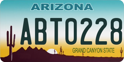 AZ license plate ABT0228