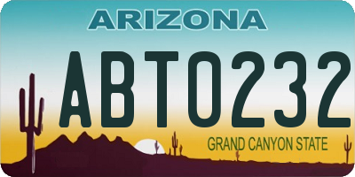 AZ license plate ABT0232