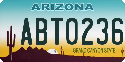 AZ license plate ABT0236