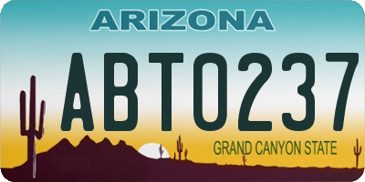 AZ license plate ABT0237