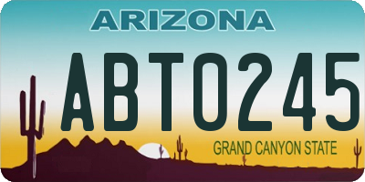 AZ license plate ABT0245