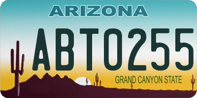 AZ license plate ABT0255