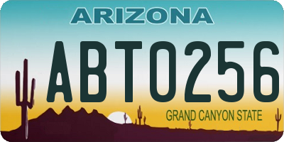 AZ license plate ABT0256