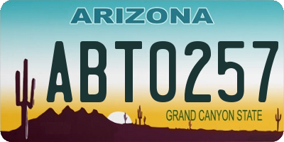 AZ license plate ABT0257