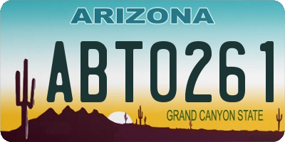 AZ license plate ABT0261