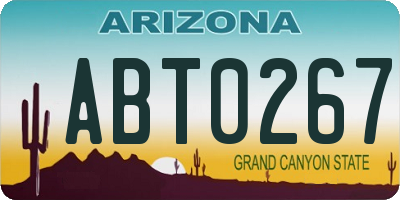 AZ license plate ABT0267