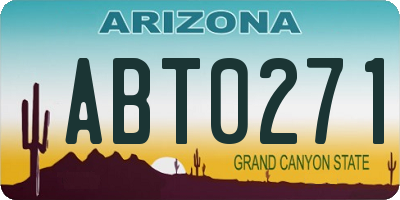 AZ license plate ABT0271