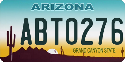 AZ license plate ABT0276