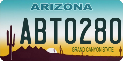 AZ license plate ABT0280