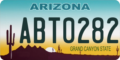 AZ license plate ABT0282