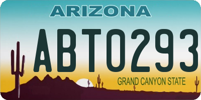 AZ license plate ABT0293