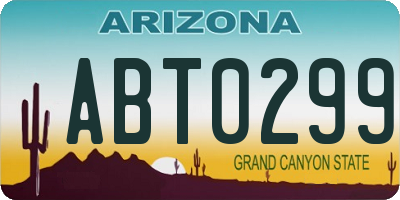 AZ license plate ABT0299