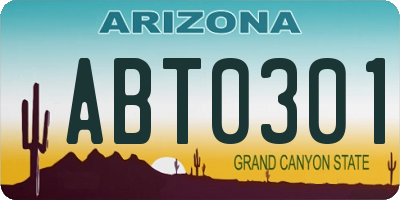 AZ license plate ABT0301