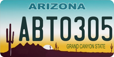 AZ license plate ABT0305