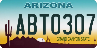 AZ license plate ABT0307