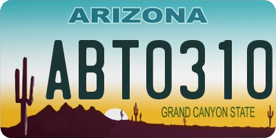 AZ license plate ABT0310