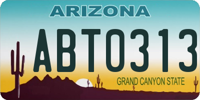 AZ license plate ABT0313