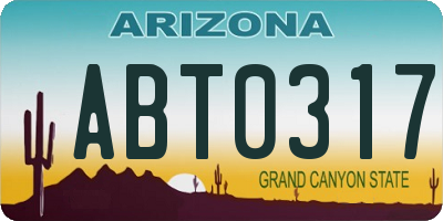 AZ license plate ABT0317