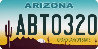 AZ license plate ABT0320