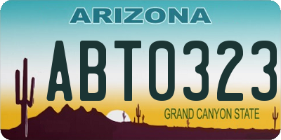 AZ license plate ABT0323