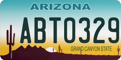 AZ license plate ABT0329