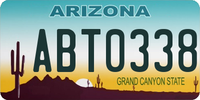 AZ license plate ABT0338