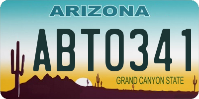 AZ license plate ABT0341