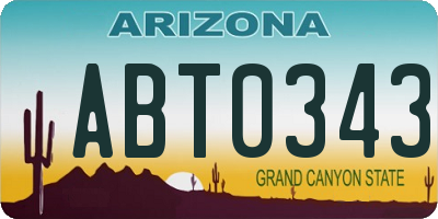AZ license plate ABT0343