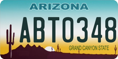 AZ license plate ABT0348