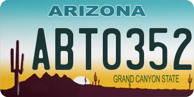 AZ license plate ABT0352