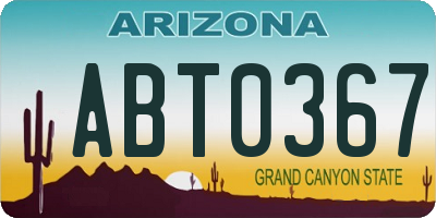 AZ license plate ABT0367