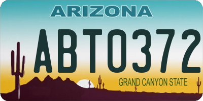 AZ license plate ABT0372