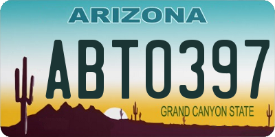 AZ license plate ABT0397