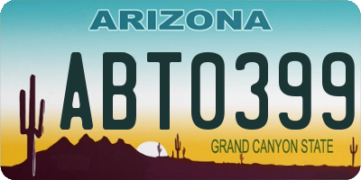 AZ license plate ABT0399