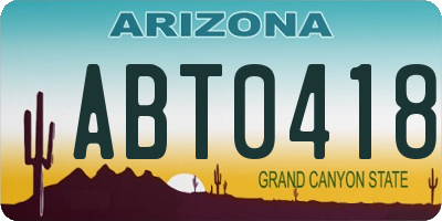 AZ license plate ABT0418