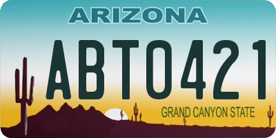AZ license plate ABT0421