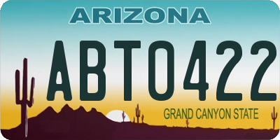 AZ license plate ABT0422