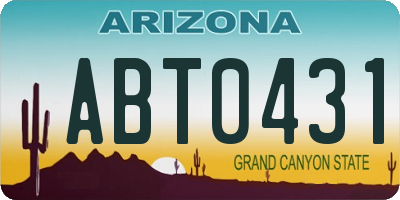 AZ license plate ABT0431