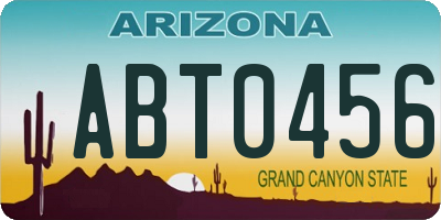 AZ license plate ABT0456