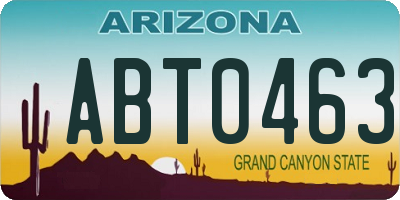 AZ license plate ABT0463