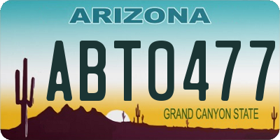 AZ license plate ABT0477