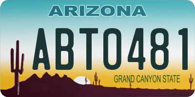 AZ license plate ABT0481