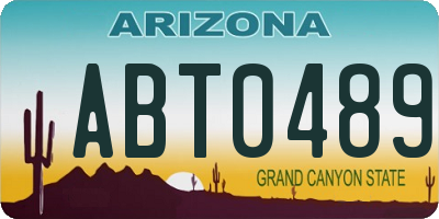 AZ license plate ABT0489