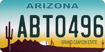 AZ license plate ABT0496