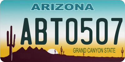 AZ license plate ABT0507