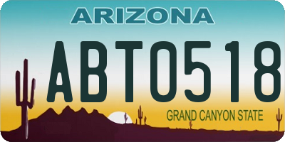 AZ license plate ABT0518