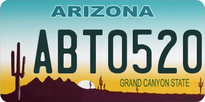AZ license plate ABT0520