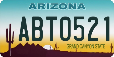 AZ license plate ABT0521